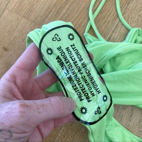 Kamari Swim - Limon Criss Cross One Piece Swimsuit in Lime Green - Picture 3 of 8